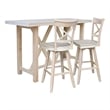 Bar Height Table With 2 Cross Back Swivel Bar Stools - 30 in. Seat Height