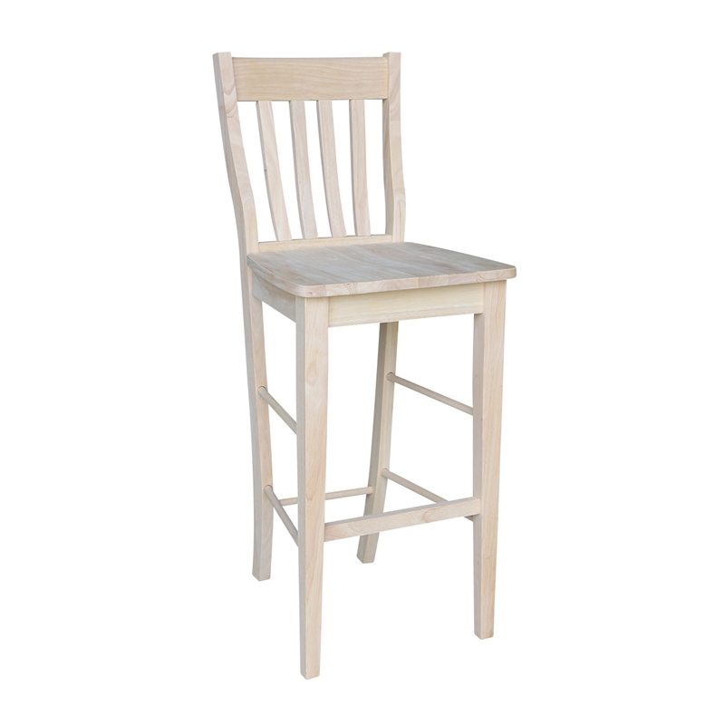 Bar Height Table With 2 Slat Back Bar Stools - 30 in. Seat Height