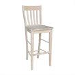 Bar Height Table With 2 Slat Back Bar Stools - 30 in. Seat Height