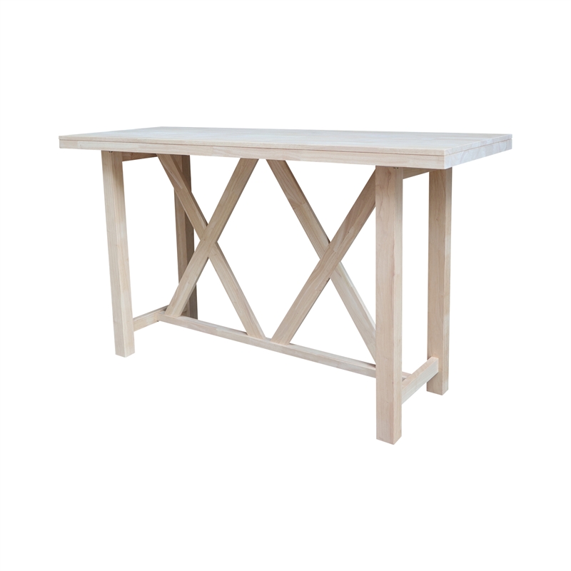 Bar Height Table With 2 Slat Back Bar Stools - 30 in. Seat Height