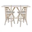 Bar Height Table With 2 Ladder Back Swivel Bar Stools - 30 in. Seat Height