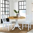 42 in. Dual Drop Leaf Table with 2 Slat Back Dining Chairs - 3 Piece Dining Set