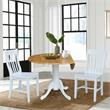 42 in. Dual Drop Leaf Table with 2 Slat Back Dining Chairs - 3 Piece Dining Set