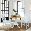 42 in. Dual Drop Leaf Table with 2 Slat Back Dining Chairs - 3 Piece Dining Set