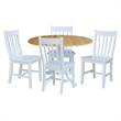 42 in. Dual Drop Leaf Table with 4 Slat Back Dining Chairs - 5 Piece Dining Set