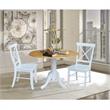 42 in. Dual Drop Leaf Table with 2 Cross Back Dining Chairs - 3 Piece Dining Set