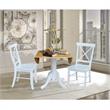 42 in. Dual Drop Leaf Table with 2 Cross Back Dining Chairs - 3 Piece Dining Set