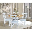 42 in. Dual Drop Leaf Table with 4 Cross Back Dining Chairs - 5 Piece Dining Set