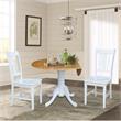 42 in. Dual Drop Leaf Table with 2 Splat Back Dining Chairs - 3 Piece Dining Set