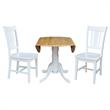 42 in. Dual Drop Leaf Table with 2 Splat Back Dining Chairs - 3 Piece Dining Set