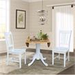 42 in. Dual Drop Leaf Table with 2 Splat Back Dining Chairs - 3 Piece Dining Set
