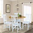 42 in. Dual Drop Leaf Table with 4 Splat Back Dining Chairs - 5 Piece Dining Set