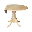 42 in Dual Drop Leaf Table with 4 Ladder Back Dining Chairs - 5 Piece Dining Set