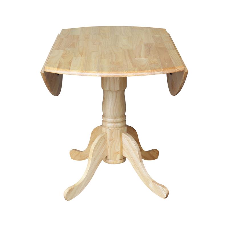 42 in Dual Drop Leaf Table with 4 Ladder Back Dining Chairs - 5 Piece Dining Set