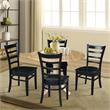 42 in Dual Drop Leaf Table with 4 Ladder Back Dining Chairs - 5 Piece Dining Set