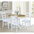 42 in Dual Drop Leaf Table with 4 Ladder Back Dining Chairs - 5 Piece Dining Set