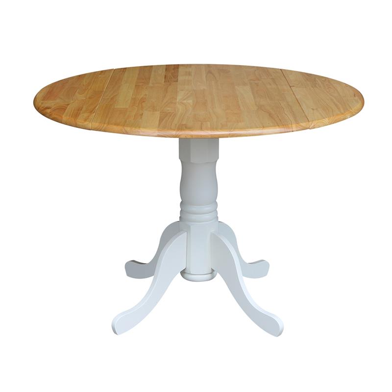 42 in Dual Drop Leaf Table with 4 Ladder Back Dining Chairs - 5 Piece Dining Set