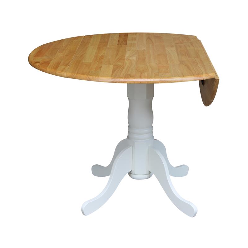 42 in Dual Drop Leaf Table with 4 Ladder Back Dining Chairs - 5 Piece Dining Set