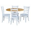 42 in Dual Drop Leaf Table with 4 Ladder Back Dining Chairs - 5 Piece Dining Set