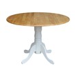 42 in Dual Drop Leaf Table with 4 Ladder Back Dining Chairs - 5 Piece Dining Set