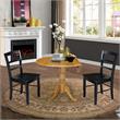 42 in Dual Drop Leaf Table with 2 Ladder Back Dining Chairs - 3 Piece Dining Set