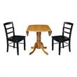 42 in Dual Drop Leaf Table with 2 Ladder Back Dining Chairs - 3 Piece Dining Set