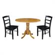 42 in Dual Drop Leaf Table with 2 Ladder Back Dining Chairs - 3 Piece Dining Set