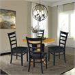 42 in Dual Drop Leaf Table with 4 Ladder Back Dining Chairs - 5 Piece Dining Set