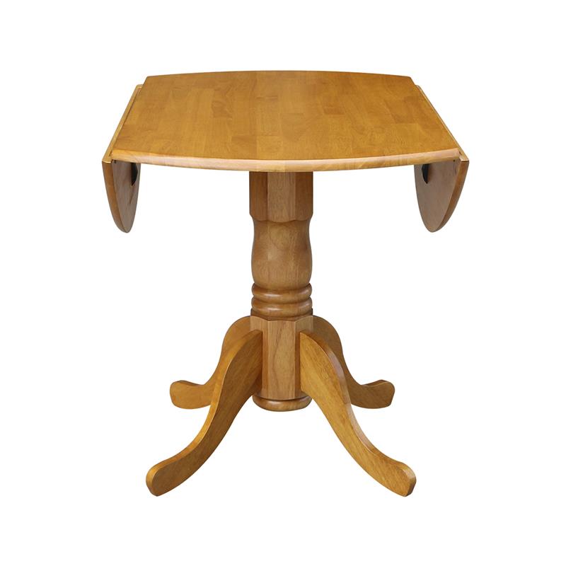 42 in Dual Drop Leaf Table with 4 Ladder Back Dining Chairs - 5 Piece Dining Set
