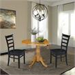 42 in Dual Drop Leaf Table with 2 Ladder Back Dining Chairs - 3 Piece Dining Set