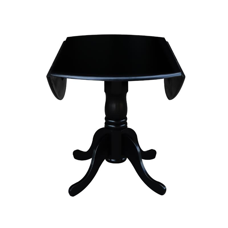 42 in Dual Drop Leaf Table with 4 Ladder Back Dining Chairs - 5 Piece Dining Set