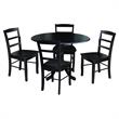 42 in Dual Drop Leaf Table with 4 Ladder Back Dining Chairs - 5 Piece Dining Set