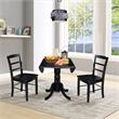 42 in Dual Drop Leaf Table with 2 Ladder Back Dining Chairs - 3 Piece Dining Set