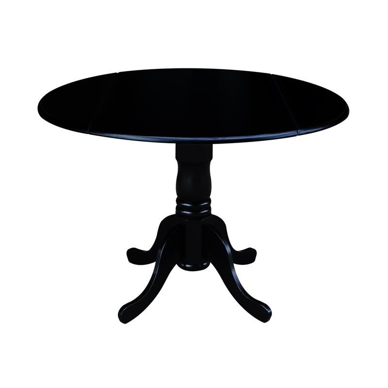 42 in Dual Drop Leaf Table with 2 Ladder Back Dining Chairs - 3 Piece Dining Set