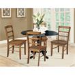 42 in Dual Drop Leaf Table with 4 Ladder Back Dining Chairs - 5 Piece Dining Set