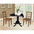 42 in Dual Drop Leaf Table with 2 Ladder Back Dining Chairs - 3 Piece Dining Set