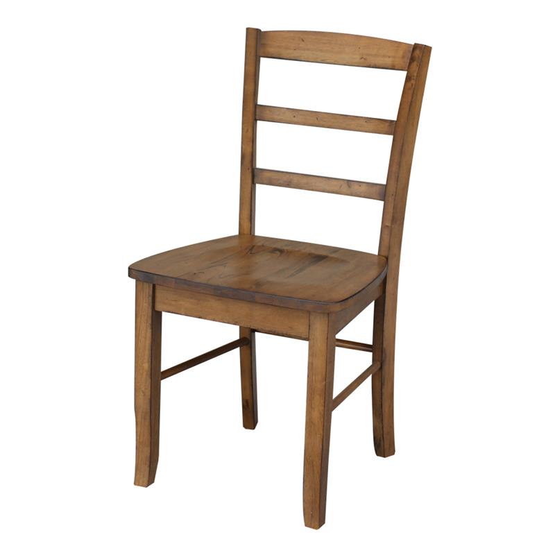 42 in Dual Drop Leaf Table with 2 Ladder Back Dining Chairs - 3 Piece Dining Set