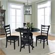 42 in Dual Drop Leaf Table with 4 Ladder Back Dining Chairs - 5 Piece Dining Set