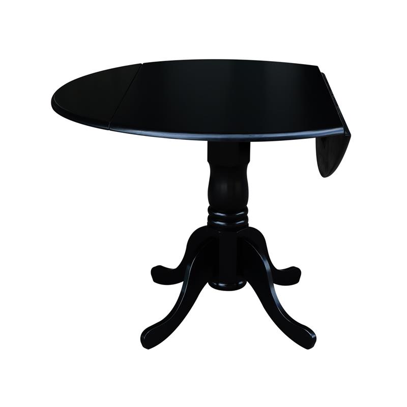 42 in Dual Drop Leaf Table with 4 Ladder Back Dining Chairs - 5 Piece Dining Set