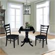 42 in Dual Drop Leaf Table with 2 Ladder Back Dining Chairs - 3 Piece Dining Set