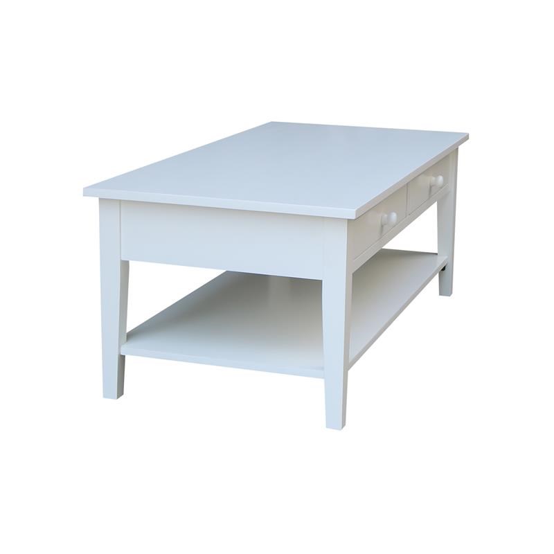 International Concepts Spencer White Wood Coffee Table
