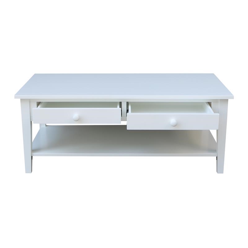 International Concepts Spencer White Wood Coffee Table
