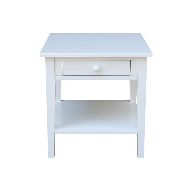 International Concepts Spencer White Wood End Table in White