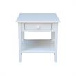 International Concepts Spencer White Wood End Table in White