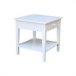 International Concepts Spencer White Wood End Table in White