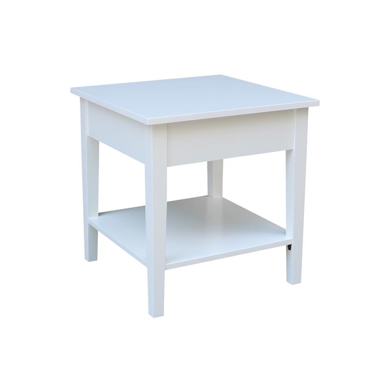 International Concepts Spencer White Wood End Table in White