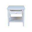 International Concepts Spencer White Wood End Table in White