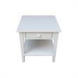 International Concepts Spencer White Wood End Table in White