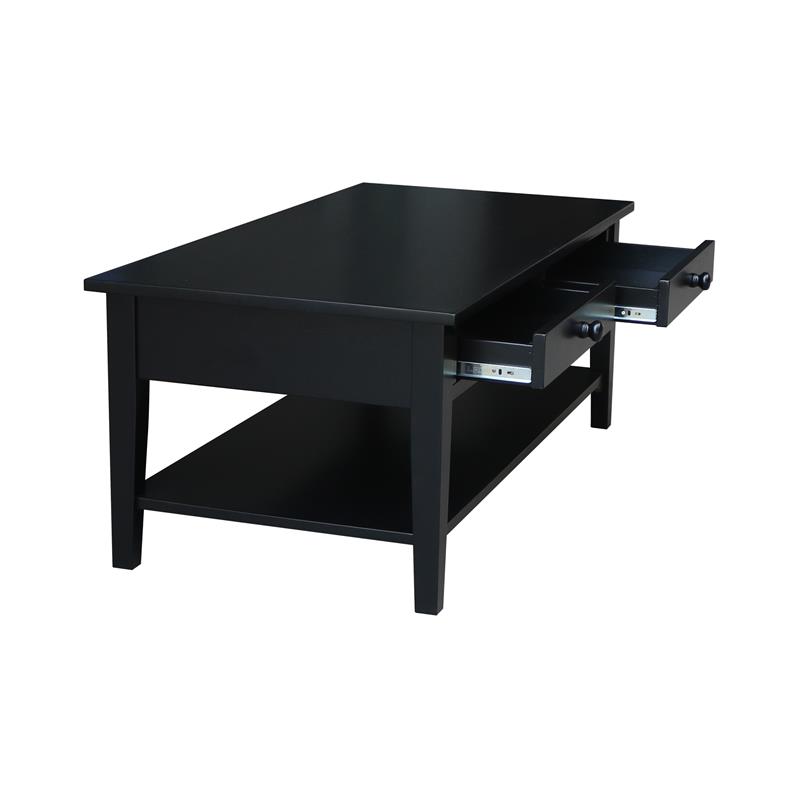 International Concepts Spencer Black Wood Coffee Table