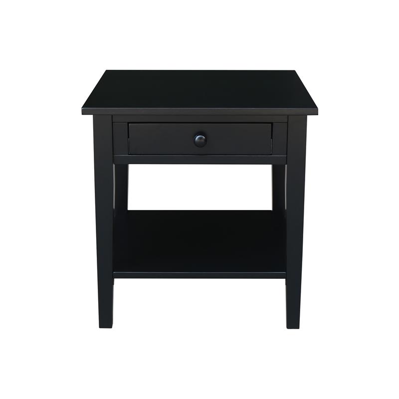 International Concepts Spencer Black Wood End Table